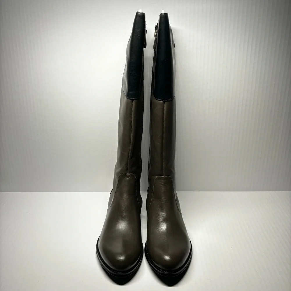 Isaac Mizrahi - Olive Tall Women’s Riding Boots in Dark Olive and Black